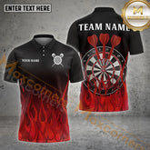 Maxcorners Darts Flame Three Darts Multicolor Options Personalized Name, Team Name 3D Shirt (4 Colors)