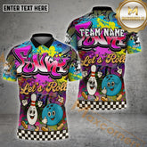 Maxcorners Funny Let's Roll Bowling Team Multicolor Options Personalized Name, Team Name 3D Shirt (4 Colors)