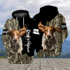 Maxcorners Custom Dog's Name English Redtick Coonhound All Over Print Shirt TU2511