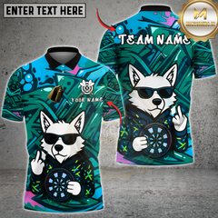 Maxcorners Graffiti Wolf Darts Multicolor Customized Name, Team Name 3D Shirts