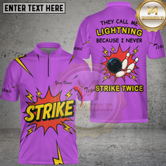 Maxcorners Bowling They Call Me Lightning Because I Never Strike Twice Comic Style Multicolor Customized Name, Team Name 3D Shirt