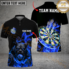 Maxcorners Darts Hell Bulldog Multicolor Options Personalized Name, Team Name 3D Shirt