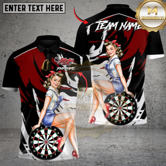 Maxcorners Retro Dart Diva Pin-Up Multicolor Customized Name, Team Name 3D Shirts