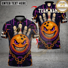 Maxcorners Bowling Angry Mad Bowl Multicolor Customized Name, Team Name 3D Shirts
