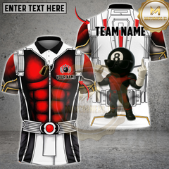 Maxcorners Billiards 8-Ball Team Comic Superhero 3D Character Personalized Name 3D Unisex Shirt