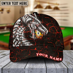 Maxcorners Billiards Dragon 9-Ball Pool Personalized Name 3D Cap