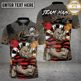 Maxcorners Dart Rhino Splash Paint Multicolor Options Personalized Name, Team Name 3D Shirt (4 Colors)