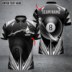 Maxcorners Gray Billiard Personalized Name, Team Name Unisex Shirt