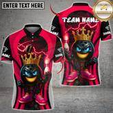Maxcorners Bowling King Flame Ball Design Multicolor Customized Name, Team Name 3D Shirts