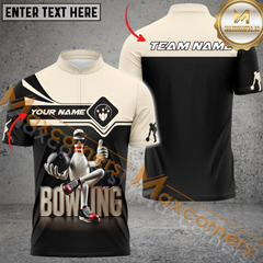 Maxcorners Funny Bowling Jersey Customized Name, Team Name 3D Polo Shirt