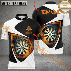 Maxcorners Darts Fire And Water Flame MutilColor Option Customized Name, Team Name 3D Polo Shirt