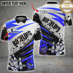 Maxcorners Cartoon Bowling Action Multicolor Customized Name, Team Name 3D Shirts
