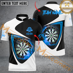 Maxcorners Darts Fire And Water Flame MutilColor Option Customized Name, Team Name 3D Polo Shirt
