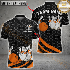 Maxcorners Bowling Hexagon Style Funny Angry Shirt Multicolor Customized Name, Team Name 3D Shirts
