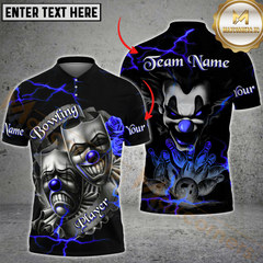 Maxcorners Bowling Evil Clown & Mask Design Multicolor Options Personalized Name, Team Name 3D Shirt