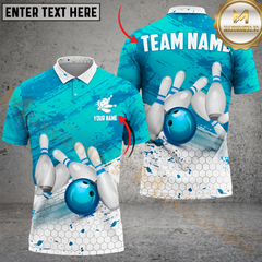 Maxcorners Bowling Storm Multicolor Personalized Name, Team Name 3D Shirt