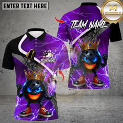 Maxcorners Thunder King Bowling Multicolor Customized Name, Team Name 3D Shirts