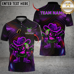 Maxcorners Billiards Ball 8 Neon Cowboy Customized Name, Team Name 3D Shirt (4 Colors)