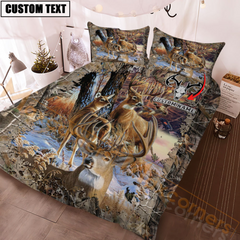 Maxcorners Hunting Deer Autunm Style Bedding Set 3D All Over Printed | Grass Brown