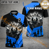 Maxcorners Ball 8 Hell Wall Slam Billiard Jersey Multicolor Options Personalized Name, Team Name 3D Polo Shirt (4 Colors)