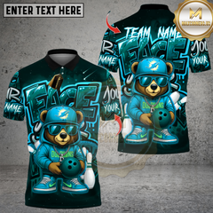 Maxcorners Bowling Graffiti Hiphop Bear Multicolor Customized Name, Team Name 3D Shirts