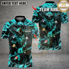 Maxcorners Billiards Viking Thunder Multicolor Customized Name, Team Name 3D Shirts