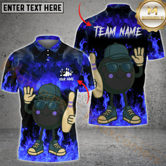 Maxcorners Bowling Ball Cool Vibes Multicolor Personalized 3D Shirt, Urban Style Flame Smoke Shirts