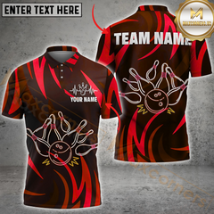 Maxcorners Neon Bowling Explosion Multicolor Customized Name, Team Name 3D Shirts