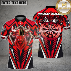 Maxcorners Dart Bull Jersey Fierce Bullseye Design Multioptions Personalized Name, Team Name Unisex 3D Shirt (4 Colors)