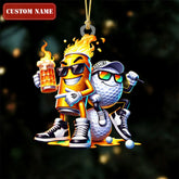 Maxcorners Golf Beer On Fire Acrylic Ornament, Golf Xmas Ornaments, Golf Christmas Gifts, Golf Decor LM1611
