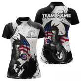 Maxcorners Black & White Polo Bowling Team Jersey Custom American Dragon Bowling Shirt for Men And Women LM014