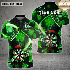 Maxcorners Leprechaun Dartboard Green Lucky Clover Theme Multioptions Personalized Name, Team Name Unisex 3D Shirt (4 Colors)
