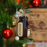 Maxcorners Personalized Golf Bag Acrylic Ornament, Golf Christmas Ornaments, Christmas Golf Gift, Gift For Golf Lover LM1611