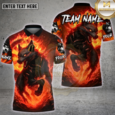 Maxcorners Fire Wolf Dartboard Burning Flame Power Multioptions Personalized Name, Team Name Unisex 3D Shirt (4 Colors)