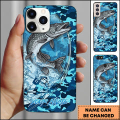 Maxcorners Pike Fishing Phone Case Fishing Camo Phone Case Personalized Name
