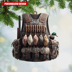 Maxcorners Personalized Hunting Duck Armor Christmas 3D Ornament, Custom Holiday Tree Decor, Perfect Gift for Hunter