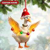 Maxcorners Custom Funny Christmas Duck Decoration Acrylic Ornament – Cute Personalized Holiday Gift for Friends & Duck Lovers