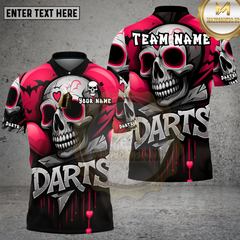 Maxcorners Death Skull Dartboard Art Multioptions Personalized Name, Team Name Unisex 3D Shirt (4 Colors)