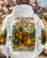 Maxcorners Life Is Better With A Beer And A Campfire Bigfoot All Over Print LM1601