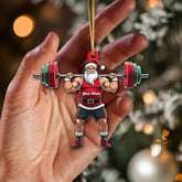 Maxcorners Weightlifting Santa, Home Decor, Christmas Ornament, Personalized Ornaments 2D Flat LM2111