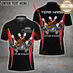 Maxcorners Bowling Cowboy Striker Multicolor Personalized Name, Team Name 3D Shirt