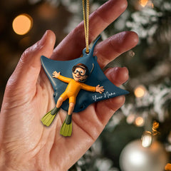 Maxcorners Diving, Sea Lover Home Decor, Christmas Ornament, Personalized Ornament6 2D Flat LM2111