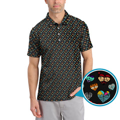 Maxcorners Halloween Pattern Golf Shirt, Funny Boobs Golf Shirt, Crazy Golf Shirt For Golfer
