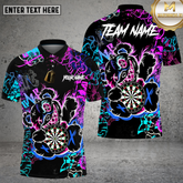 Maxcorners Graffiti Bear Dartboard Neon Splash Multioptions Personalized Name, Team Name Unisex 3D Shirt (4 Colors)
