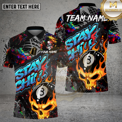 Maxcorners Billiards Skull Blue Flame Graffiti Multioptions Personalized Name, Team Name Unisex 3D Shirt (4 Colors)