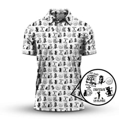 Maxcorners Cat Golf Shirt - Pattern Golf Shirt For Men - Cat Dad Golf Club Shirt For Golfers