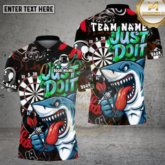 Maxcorners Shark Dartboard Graffiti Just Do It Multioptions Personalized Name, Team Name Unisex 3D Shirt (4 Colors)