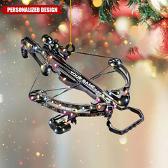 Maxcorners Personalized Crossbow Hunting Christmas 3D Ornament, Custom Holiday Tree Decor, Perfect Gift for Hunter