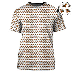 Maxcorners Dachshund Pattern Golf Polos, Crazy Dachshund Golf Shirt For Men, Funny Golf Shirt