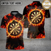 Maxcorners Dart Fire Flames Lightning Multicolor Options Personalized Name, Team Name 3D Shirt (4 Colors)